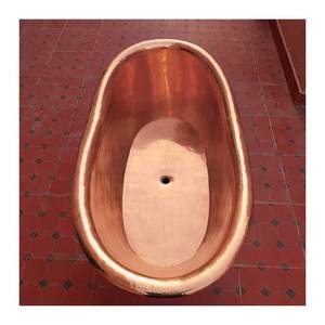 Nouveau look à prix raisonnable Baignoire ronde en cuivre Fabricant et exportateur Baignoire en métal en cuivre de haute qualité - Product Image 4