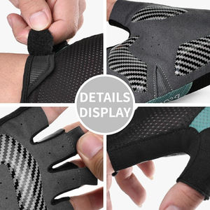 Guantes de Ciclismo de la Mejor Calidad, sin Dedos, para Bicicleta de Montaña, Transpirables, Absorbentes de Impactos, Diseño Personalizado, Dedos Cortos, Sintéticos - Product Image 3