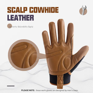 Gants de mécanicien en cuir pour hommes et femmes Gants de travail utilitaires flexibles et respirants pour écran tactile pour équipement de défense personnelle - Product Image 3
