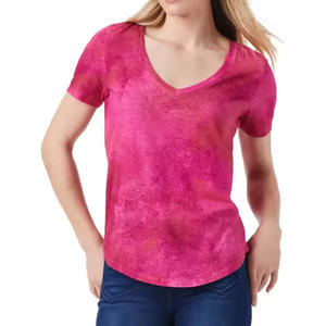 Nouveauté T-shirt personnalisé pour femme Vêtement décontracté Coupe régulière Respirant Anti-froissement Séchage rapide Polyester/Coton Personnalisé - Product Image 1
