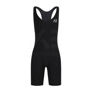 Maillot de lutte KATBROS unisexe noir dos nageur sans manches ajusté anti-humidité respirant séchage rapide adulte toutes saisons - Product Image 1
