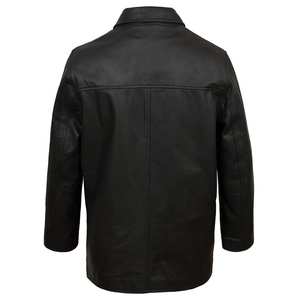 Winter Casual <b>Work</b> Jacket Gray Faux Leather Zipper Closure Regular Sleeves <b>Stand</b> Collar Breathable Cotton Lined OEM Service Men - Product Image 2