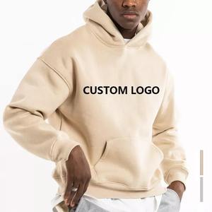 Manufacturer Custom Embroidered Heavy Weight Thick 500 Gsm Fleece Cotton Unisex Womens Men Blank Oversized Heavyweight <b>Hoodie</b> - Product Image 1