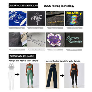 Logo personnalisé pour femmes Gym Fitness ensemble de vêtements de sport 2 pièces solide motif à carreaux équipement de yoga - Product Image 4