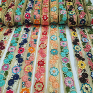 Vestidos de encaje con patrón estilista de 9 metros hechos a mano, 9 colores diferentes, bordados, simples, tradicionales/informales/Bohemios/étnicos, bolsos elegantes - Product Image 1