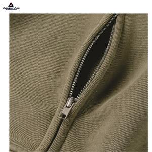 Sudadera con capucha con cremallera de diseñador de gran tamaño y liso de alta calidad de algodón grueso y pesado 100% para hombre OEM con logotipo personalizado - Product Image 5