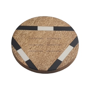 ที่รองแก้วทรงกลมทำจากไม้อะคาเซียแบบประกบสุดสร้างสรรค์สำหรับบ้านถ้วยเครื่องดื่มปรับแต่งได้ - Product Image 1