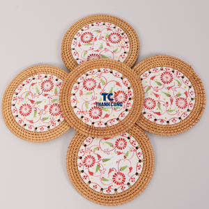 Factory Price Rattan Coaters Made in Vietnam Rattan Coasters Handmade Table Decoration Eco Friendly - Product Image 3