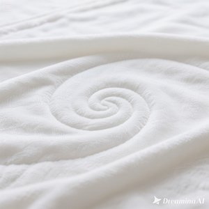 Manta de lana suave de lujo Cozy White Spiral Diseño en relieve Tamaño Doble - Product Image 5