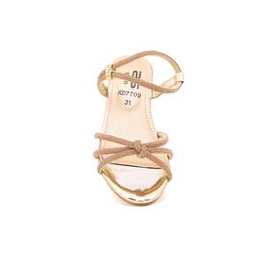 Sandalia de tacón dorado para niñas, diseño elegante KD7709 - Product Image 1