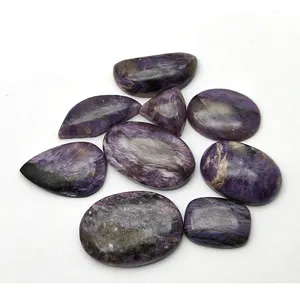 9 pcs Natural Charoite 10-20mm Oval Pear Cushion fancy Cabochon 51.13 gms lot Iroc Sales Free Size Mix Shape Loose Gemstone
