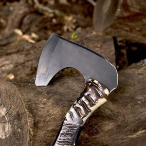 Tomahawk High Carbon Steel Axe Handmade with High Quality <b>Cow</b> Leather Sheath for DIY Camping and Outdoor Purposes - Product Image 3