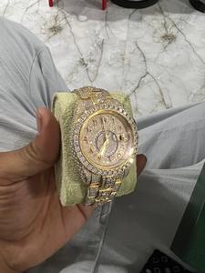 Reloj de lujo para hombre Iced Out Moissanite redondo brillante diamante rectángulo caja de acero caja de movimiento embalaje - Product Image 2