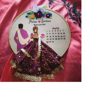 Cartes de mariage «Save Date» brodées à la main avec perles au fini mat Kpop Style Komo Card Gift Resale Purpose Foil Printing - Product Image 4