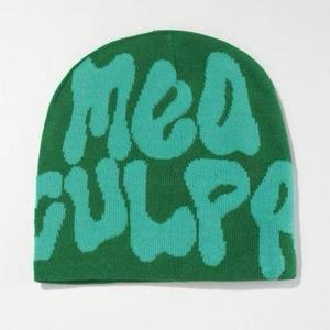 Mea Culpa Beanie Hat Winter Knit Skull Cap Jacquard Moda Unisex Barato - Product Image 3