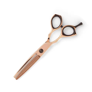 Tijera de adelgazamiento de punta de hoja afilada de oro rosa, tijeras de peluquero de 6 ", tijeras de pelo de acero inoxidable alemán, salón de belleza - Product Image 3