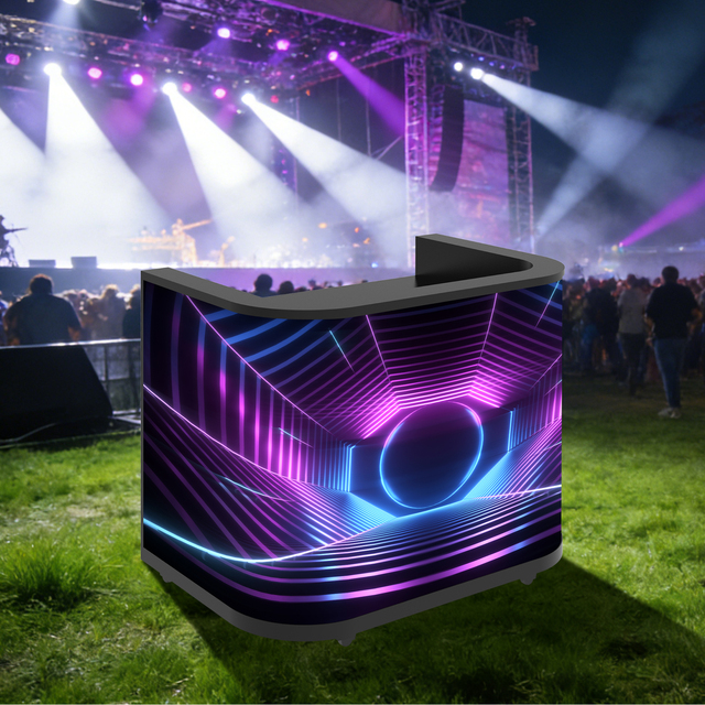 P2.604 Foldable LED Display Podium Table with SDK for DJ Booths Parties & Nightclubs-Portable Anti-Glare Floor Stand Video Wall