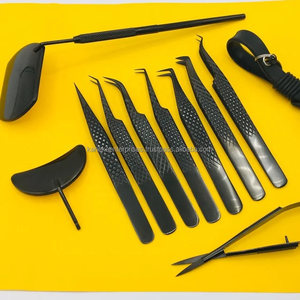 Ensemble de pinces à épiler professionnelles en acier inoxydable à pointe en fibre, marque privée, anti-magnétique, anti-statique, option de logo personnalisé - Product Image 5