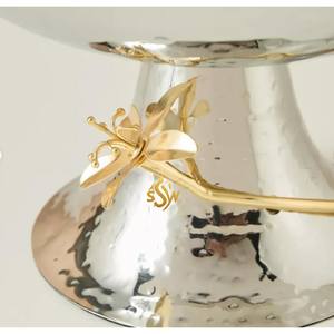 Cuenco de chocolate moderno con soporte de metal Acabado en oro Último diseño de tendencia para el cuenco dulce árabe de forma redonda de Oriente Medio - Product Image 6