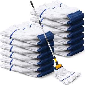 18 oz Heavy Duty Microfiber Tube Mop Heads Commercial Industrial Wet Mop Head Refill Reusable Machine Washable Antibacterial - Product Image 1