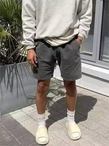 Nouveauté Logo brodé, meilleur fabricant, customVintage, short délavé à l'acide, OEM, short en polaire éponge française, sweat à bord brut - Product Image 3