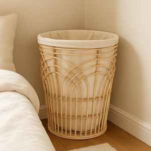 Natural <b>Rattan</b> Round Storage <b>Baskets</b> with Handles Handwoven, Durable & Multi-Purpose for Shoes, <b>Laundry</b> & Home Decor - Product Image 2