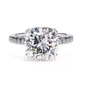 Forme de coussin de luxe certifié IGI laboratoire créé lâche diamant VS1 clarté F couleur durable éthique bague de mariée bijoux fins - Product Image 2