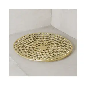 Aluminum Gold Charger Plate Salad & Sweet Serving Use Round Metal Serving plate for Restaurant & Hotels Table Centerpiece