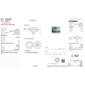 Diamante de Corte Brillante Redondo de 2.02 Quilates VS1 Cultivado en Laboratorio, Tipo HPHT, Pulido EX, Tono AZUL1, Certificado IGI, Suelto - Product Image 2