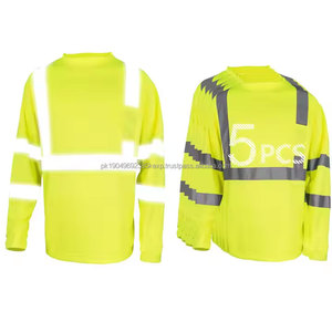 Chemise de sécurité à logo, haute visibilité, orange, pour hommes, 100% polyester, réfléchissante, manches longues, t-shirt de sécurité - Product Image 2