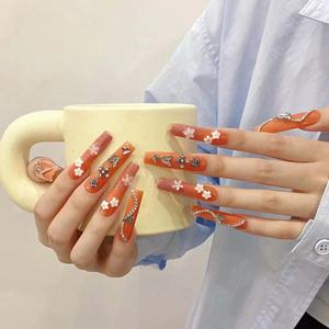 <span class=keywords><strong>Uñas</strong></span> postizas pintadas a mano artificiales de araña rosa <span class=keywords><strong>y</strong></span> estilo dulce <span class=keywords><strong>y</strong></span> fresco en blanco <span class=keywords><strong>y</strong></span> negro personalizadas avanzadas - Product Image 2