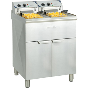 Friteuse électrique haute performance 2x10 L avec compartiment - Product Image 1