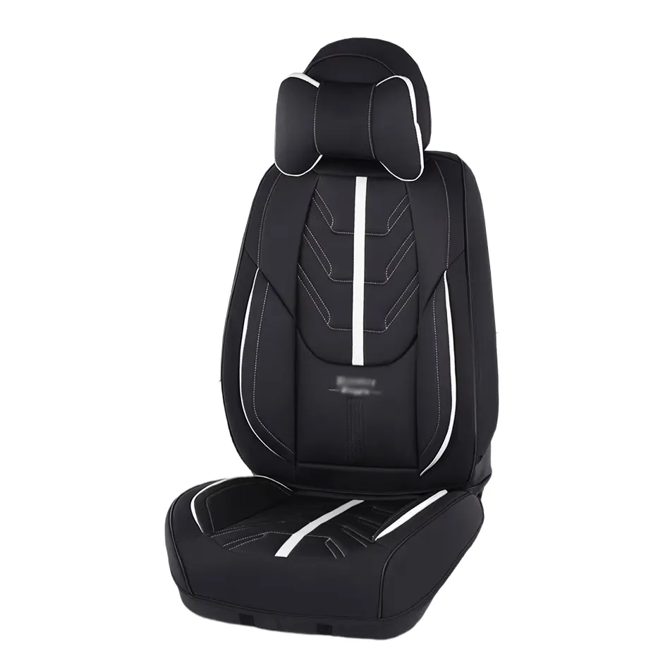 High-End Ademende Set Autostoel Luxe Sport Universele Zwarte Pu Lederen Airbag Stoelhoes