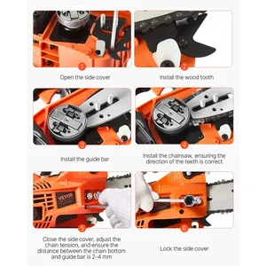 Motosierra de Gasolina DIY de 25.4CC y 1.2HP, Personalizable con Soporte OEM, Motosierra Manual para Ramas de Árboles - Product Image 6