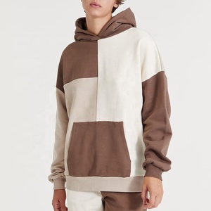 Custom Plus Size Mens Colorblock Fleece Pullover Hoodies de alta calidad en blanco Diseño Casual OEM ODM Ropa de invierno para hombres - Product Image 3