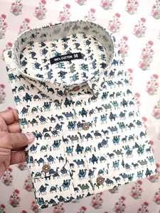 Custom Made Men's Shirts in <strong>Camel</strong> Prints with Full Size Sleeves Ideal for Resale by <strong>Clothing</strong> Designers