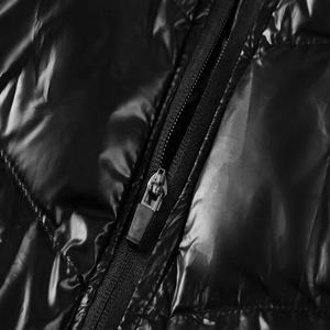 Chaqueta cálida de invierno con capucha de talla grande para hombre, Burbuja de gran tamaño personalizada con cuello levantado y acolchado de espuma, Abrigo acolchado brillante - Product Image 4