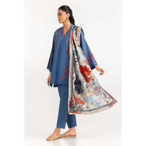 Costume en satin brodé en cambric 3 pièces avec écharpe IPST-SCF-77403 - Product Image 3