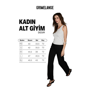 Pantalon tissé à jambes larges et taille élastiquée pour femme GRIMELANGE DESIR, coupe classique - Product Image 4