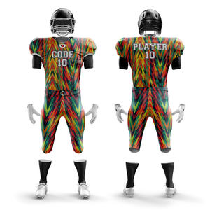 Ensemble de maillots de football américain à manches courtes sur mesure uniformes grande taille et respirants pour garçons prix personnalisé avec nom et numéro - Product Image 4