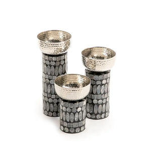 Portavelas de la mejor calidad, diseño lujoso, juego hecho a mano de tres portavelas para decoración navideña - Product Image 3