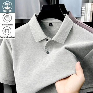 Polo 100% de algodón para hombre, camiseta transpirable informal de verano, oferta de colores para golf y deportes, informal de negocios, acabado sedoso - Product Image 6