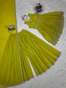 ชุดเดรสอินเดียดั้งเดิมดีไซน์เนอร์ georgette sharara salwar kameez - Product Image 6