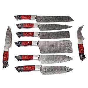 Juego de cuchillos de Chef de cocina, set de cuchillos de chef de acero damasco de alta calidad, 8 piezas hechas a mano - Product Image 6