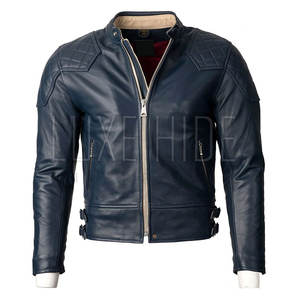 Veste de moto pour hommes de marque privée coupe ajustée Meilleure vente 100% Veste de moto en cuir pour hommes - Product Image 2