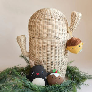 Panier-cadeau en rotin de fruits naturels, panier de rangement écologique en forme de cactus, décoration de la maison, prix bon marché, vente en gros - Product Image 4