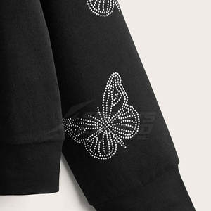 Sweat à capuche personnalisé en couleur unie avec strass, en tissu polaire, durable, décontracté, respirant et écologique pour hommes - Product Image 4