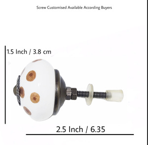 Vente chaude Industrielle Boutons En Céramique Brun À Pois Blanc pour Chambre Commode Salle À Manger Cuisine Armoire Tiroir Armoire Poignée - Product Image 3
