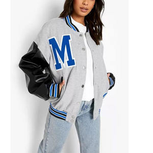 Chaquetas Varsity de Cuero y Lana con Relleno de Algodón Transpirable, Venta al Por Mayor, Nueva Moda de Invierno, Personalizadas para Mujer - Product Image 5