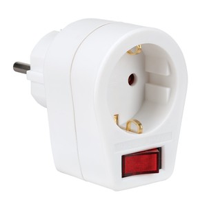 Adattatore semplice con interruttore bianco 16A (Simon CL518701) - Product Image 1